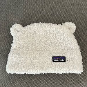Patagonia 6 month white winter fuzzy hat